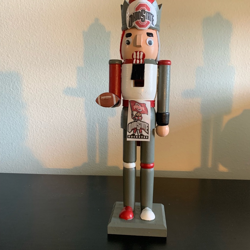 Nutcracker with Football - Red, Gray, White